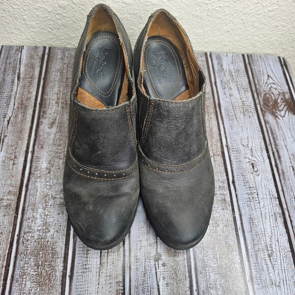 BOC born Womens Boot Size 10 Brown Leather Block Heel y2k chunky shootie Bootie - Picture 6 of 8